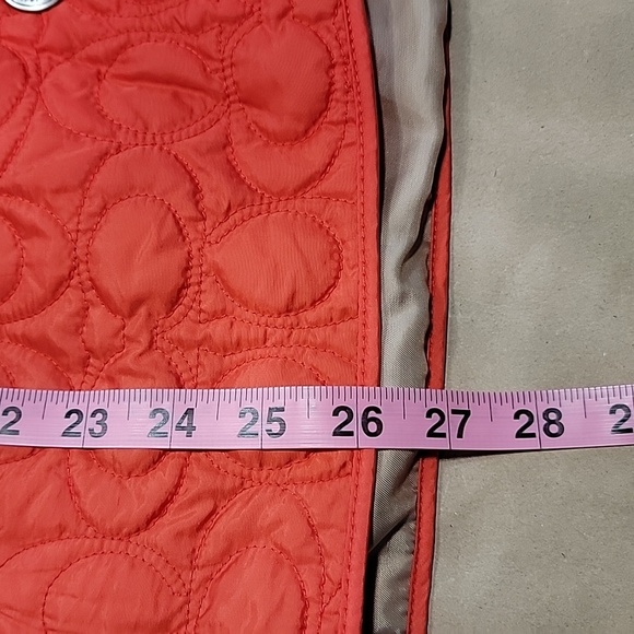Coach Size S Pomegranate Orange Red Lightweight Quilted Jacket, Gently Used Cond - Picture 13 of 14